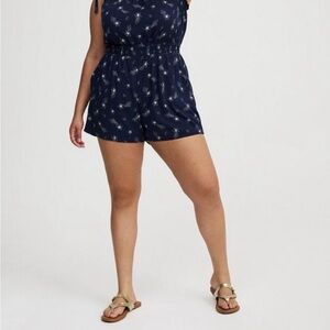Torrid Blue and White Floral Women’s Jumper/Romper